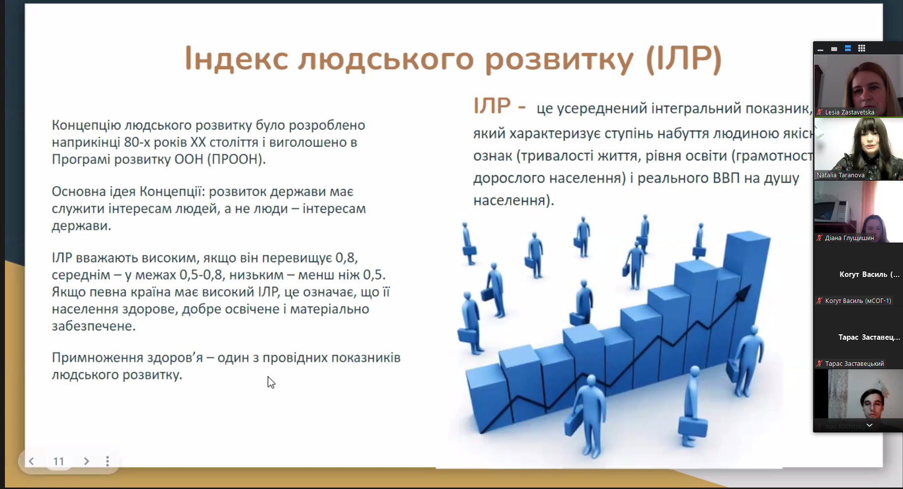 Доповідає доц. Наталія Таранова про Індекс розвитку людського потенціалу
